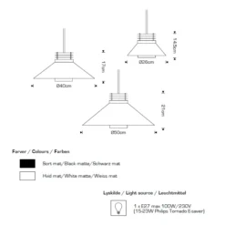 Basic Lámpara Colgante Negro Ø260 - CPH Lighting -Iluminación Tienda De Ventas 2295 6