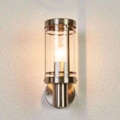 Djori Aplique De Pared Exterior Steel - Lindby -Iluminación Tienda De Ventas 42510965287183