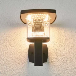 Askan Aplique De Pared Exterior Black/Clear - Lindby 8 Askan Aplique De Pared Exterior Black/Clear - Lindby -Iluminación Tienda De Ventas 42510965402153