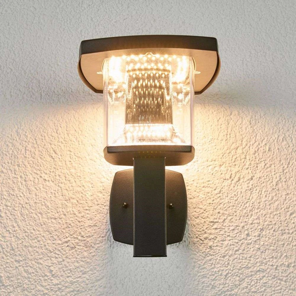 Askan Aplique De Pared Exterior Black/Clear - Lindby 3 Askan Aplique De Pared Exterior Black/Clear - Lindby - Imagen 3