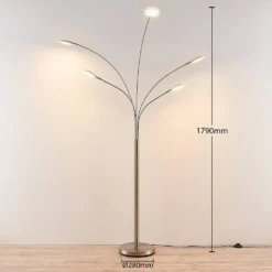 Anea 5 Lámpara De Pie Nickel/White - Lindby -Iluminación Tienda De Ventas 42510965431934
