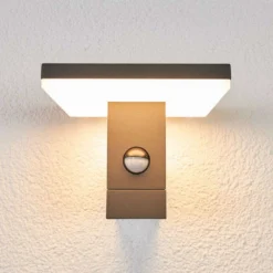 Olesia Aplique Pared Exterior W/Sensor Dark Grey/Opal - Lucande -Iluminación Tienda De Ventas 42510965442993