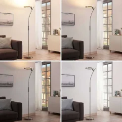 Darion Lámpara De Pie Nickel - Lindby -Iluminación Tienda De Ventas 42510965449543