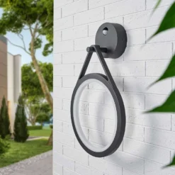 Mirco Aplique Pared Exterior W/Sensor Graphite/White - Lucande -Iluminación Tienda De Ventas 42510965485705