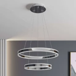 Lyani 2 Lámpara Colgante Ø60 Chrome/White - Lucande -Iluminación Tienda De Ventas 42510965502693