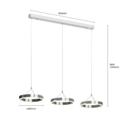 Lyani Lámpara Colgante L115 Chrome/White - Lucande -Iluminación Tienda De Ventas 42510965502906
