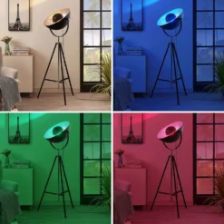 Muriel Lámpara De Pie Smart Home Black/Silver - Lindby -Iluminación Tienda De Ventas 42510965520653