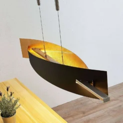 Marija Lámpara Colgante L100 Black/Gold - Lucande -Iluminación Tienda De Ventas 42510965537034