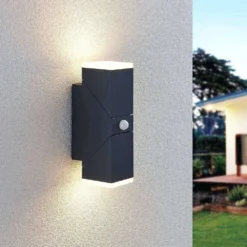 Sally Aplique De Pared Exterior W/Sensor Dark Grey/White - Lindby -Iluminación Tienda De Ventas 42510965543973