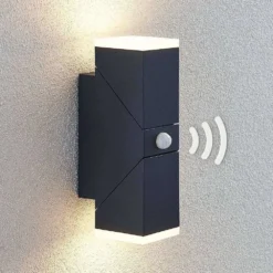 Sally Aplique De Pared Exterior W/Sensor Dark Grey/White - Lindby -Iluminación Tienda De Ventas 42510965543974