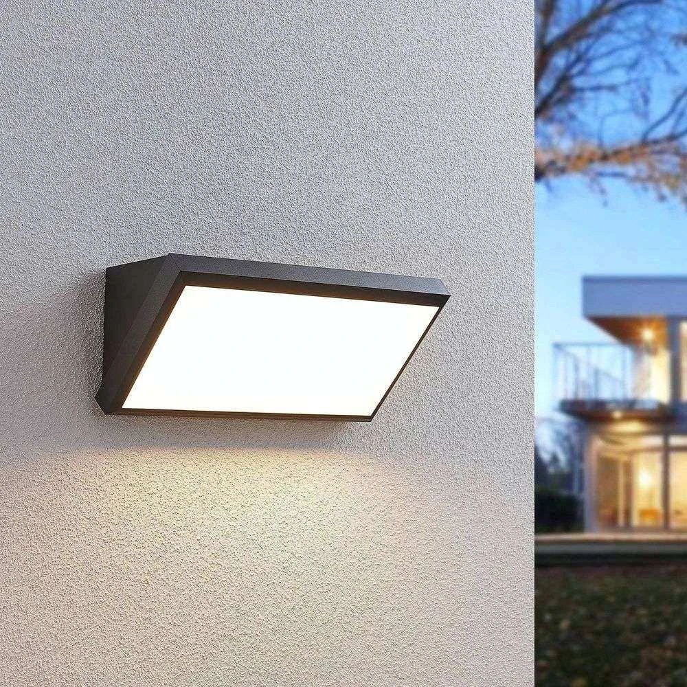Abby Aplique De Pared Exterior W/Sensor Dark Grey/White - Lindby 2 Abby Aplique De Pared Exterior W/Sensor Dark Grey/White - Lindby - Imagen 2