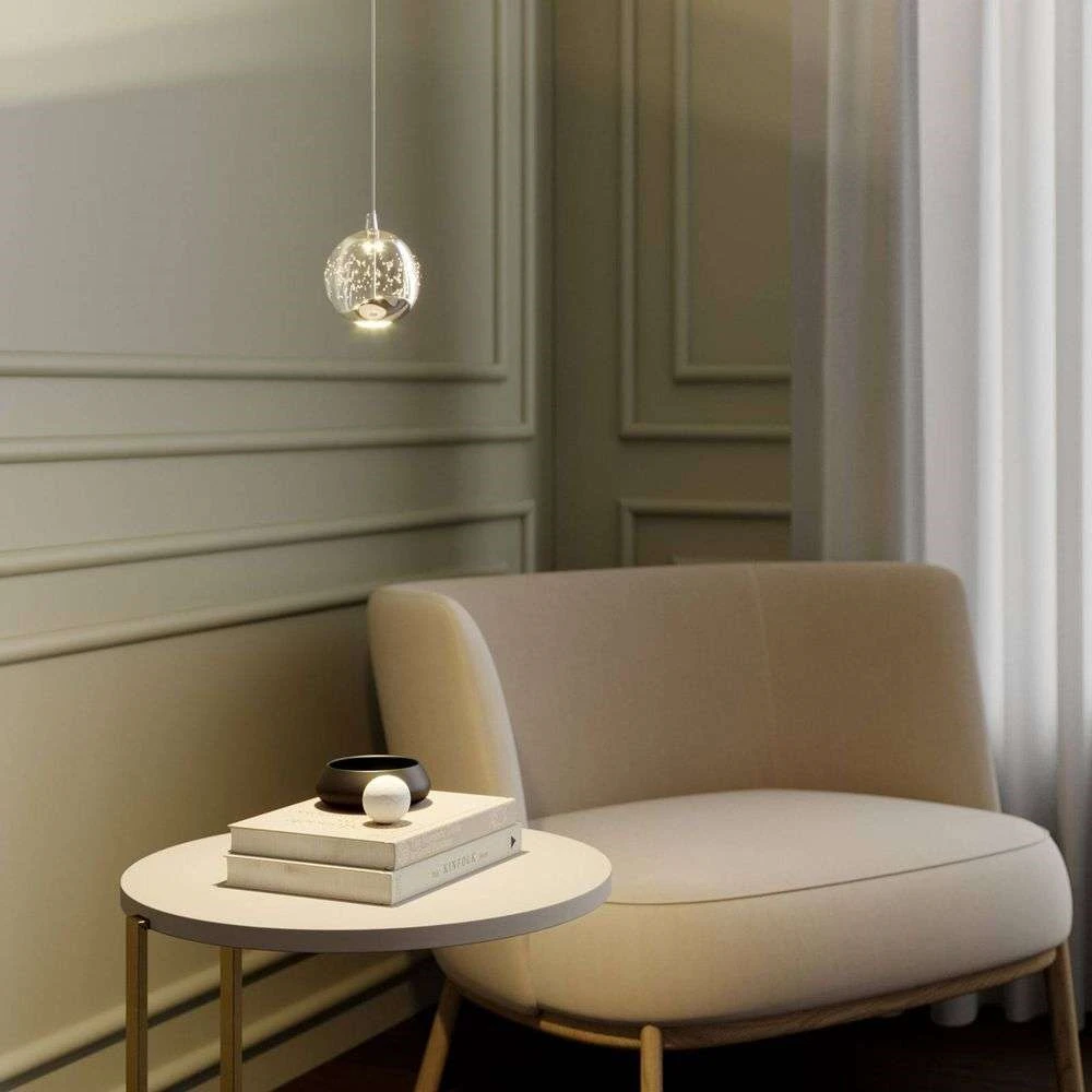 Hayley 1 Lámpara Colgante Ø9 Clear/Chrome - Lucande 5 Hayley 1 Lámpara Colgante Ø9 Clear/Chrome - Lucande - Imagen 5