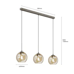 Sofian Lámpara Colgante Amber/Brass - Lindby -Iluminación Tienda De Ventas 42510965654476