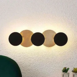 Grazyna 5 LED Aplique De Pared Black/Gold - Lindby -Iluminación Tienda De Ventas 42510965666975