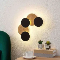 Grazyna 5 LED Aplique De Pared Black/Gold - Lindby -Iluminación Tienda De Ventas 42510965666976
