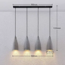 Sanne Lámpara Colgante Concrete - Lindby -Iluminación Tienda De Ventas 42510965673285