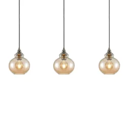 Tymoni Lámpara Colgante Amber/Wood - Lindby