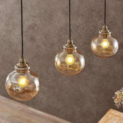 Tymoni Lámpara Colgante Amber/Wood - Lindby -Iluminación Tienda De Ventas 42510965699886