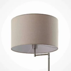 Zinia Lámpara De Pie Nickel/Grey/Wood - Lindby -Iluminación Tienda De Ventas 4251911702439lindby zinia stehlampe mit ablage und usb nickel3