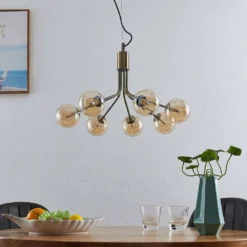 Wynina Lámpara Colgante Brass/Amber - Lucande -Iluminación Tienda De Ventas 42519117045253