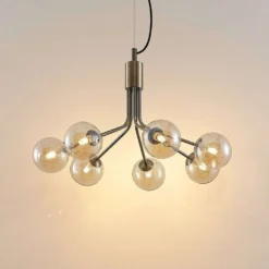 Wynina Lámpara Colgante Brass/Amber - Lucande -Iluminación Tienda De Ventas 42519117045254