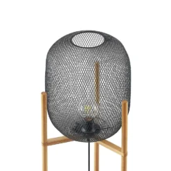 Djuna Lámpara De Pie Black/Wood - Lindby -Iluminación Tienda De Ventas 42519117079156