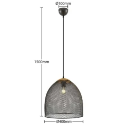 Monigo Lámpara Colgante Nickel/Wood - Lindby -Iluminación Tienda De Ventas 42519117082194