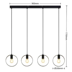 Shaima 4 Lámpara Colgante Black - Lindby -Iluminación Tienda De Ventas 4251911712988 3
