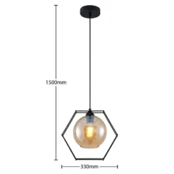 Dajanira Lámpara Colgante Amber/Black - Lindby -Iluminación Tienda De Ventas 4251911712995 3