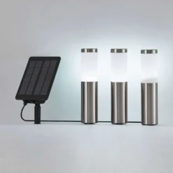 Lexiane Lámpara Solar Steel - Lindby -Iluminación Tienda De Ventas 42519117133054