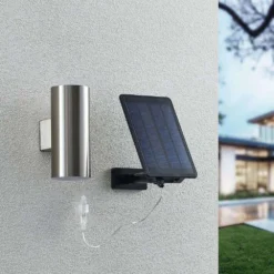 Maurun Solar Aplique De Pared Silver - Lindby -Iluminación Tienda De Ventas 42519117133294
