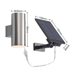 Maurun Solar Aplique De Pared Silver - Lindby -Iluminación Tienda De Ventas 42519117133295