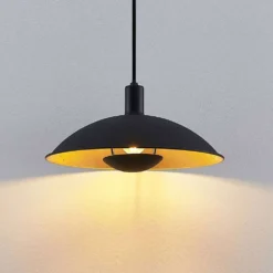 Narisara Lámpara Colgante Ø30 Black/Gold - Lindby -Iluminación Tienda De Ventas 42519117135584