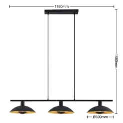 Narisara Long Lámpara Colgante Black/Gold - Lindby -Iluminación Tienda De Ventas 42519117135893