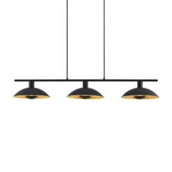 Narisara Long Lámpara Colgante Black/Gold - Lindby