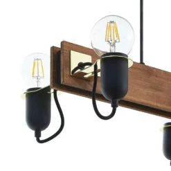 Becky Lámpara Colgante Wood/Black/Brass - Lucande -Iluminación Tienda De Ventas 42519117137255