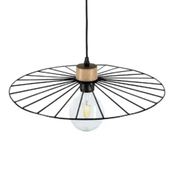 Yahel Lámpara Colgante Ø45 Black/Wood - Envostar