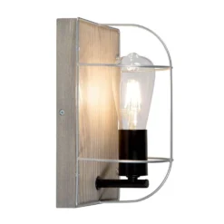 Neptuna Aplique De Pared Grey Wood/Black/Grey - Envostar