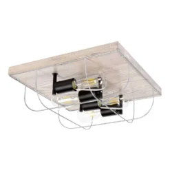 Neptuna 4 Square Lámpara De Techo Grey Wood/Black/Grey - Envostar -Iluminación Tienda De Ventas 42519117230903