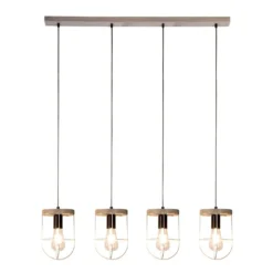 Neptuna 4 Lámpara Colgante Grey Wood/Black/Grey - Envostar -Iluminación Tienda De Ventas 42519117231444