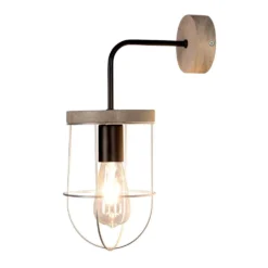 Neptuna Down Aplique De Pared Grey Wood/Black/Grey - Envostar -Iluminación Tienda De Ventas 42519117231994