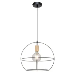 Open Round Lámpara Colgante Black/Wood - Envostar -Iluminación Tienda De Ventas 42519117232674
