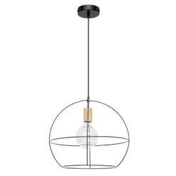Open Round Lámpara Colgante Black/Wood - Envostar -Iluminación Tienda De Ventas 42519117232675