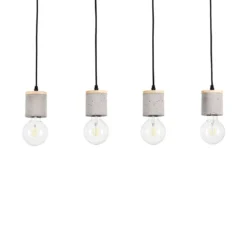 Jasper 4 Lámpara Colgante Wood/Black/Grey - Envostar