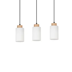 Talia 3 Lámpara Colgante Black/Wood/White - Envostar
