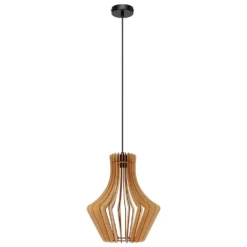 Floj Lámpara Colgante Ø30 Black/Wood - Envostar -Iluminación Tienda De Ventas 42519117241275