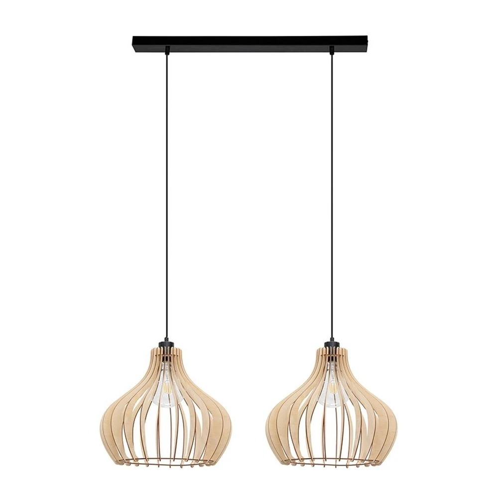 Faje 2 Lámpara Colgante Black/Wood - Envostar 2 Faje 2 Lámpara Colgante Black/Wood - Envostar - Imagen 2