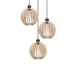 Clay Cluster Lámpara Colgante Black/Wood - Envostar