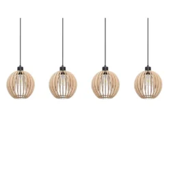 Clay 4 Lámpara Colgante Black/Wood - Envostar