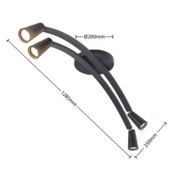 Velanoris 4 Lámpara De Techo Black - Lucande -Iluminación Tienda De Ventas 4251911726824 4